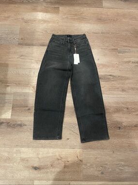 Quince Black High-Rise Wide-Leg Jeans